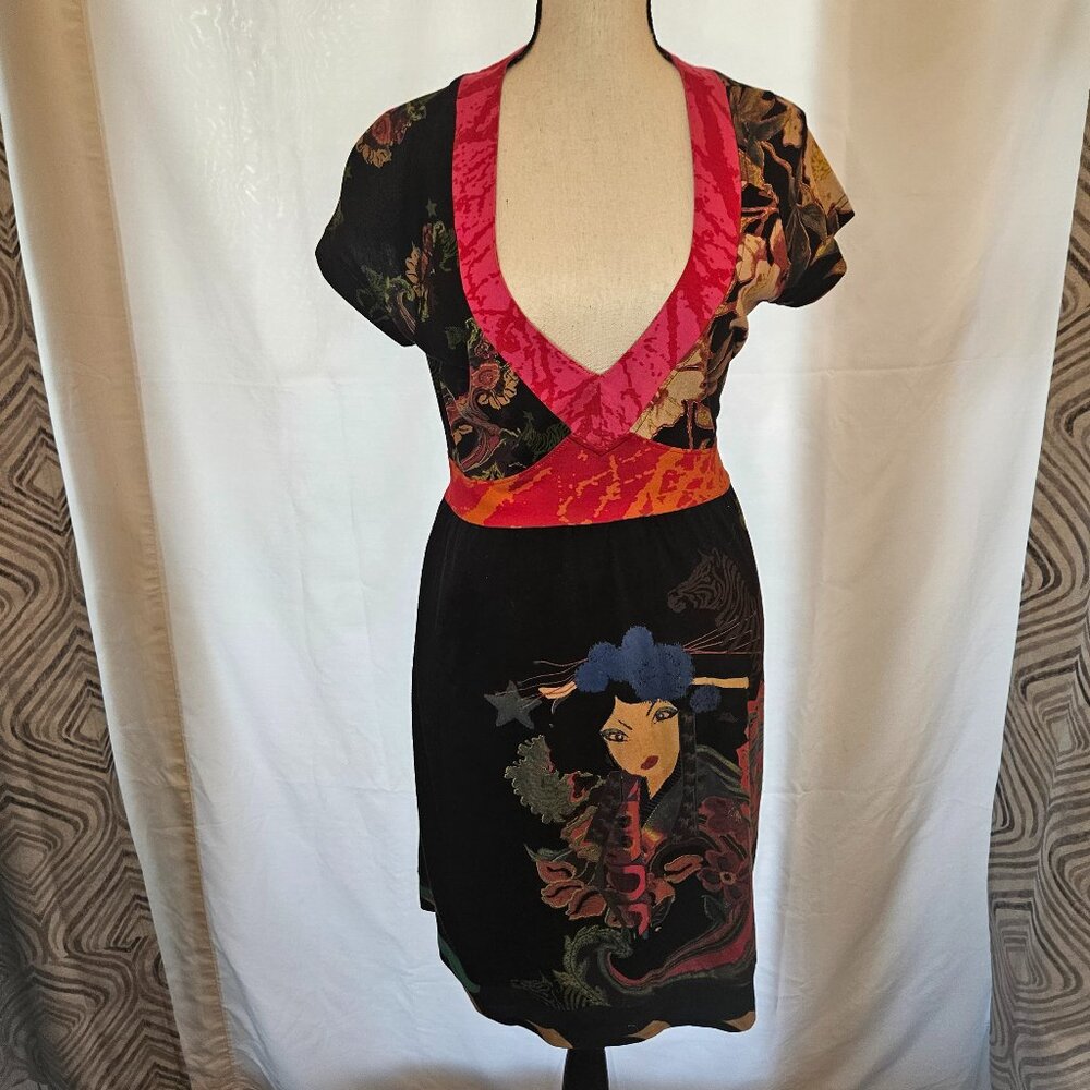 Form Fitting Desigual Cotton Stylish Aesthetic Med Sz Versatile Dress